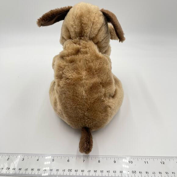 Vintage 12" Raffoler Brown Plush Dog Droopy Floppy Tan Wrinkles SharPei 1986 - Picture 6 of 12